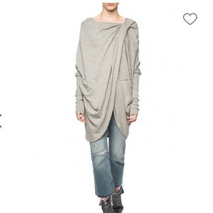 ALLSAINTS'ITAT' ASYMMETRICAL SWEATSHIRT GRAY sz S